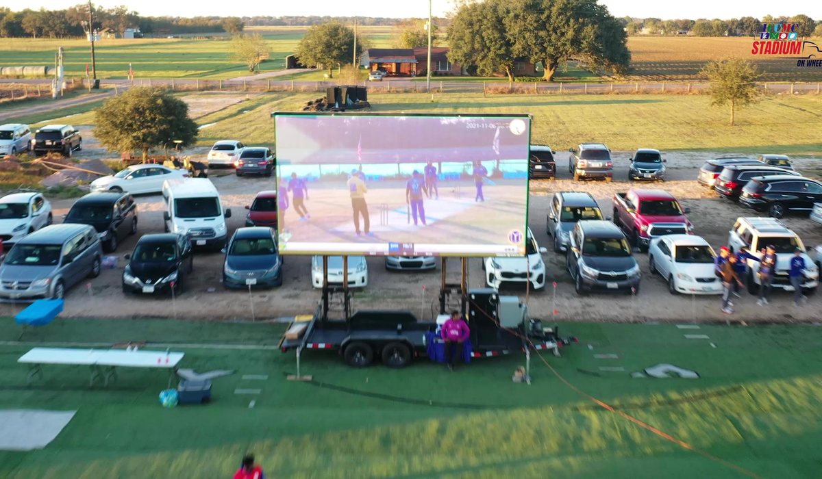 12 × 25 ft LED screen at an outdoor drive-in event